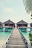 Jetty and tourist huts, Maldives