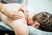 Massage therapist at work