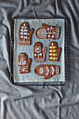 Gingerbread cookies on cooling rack