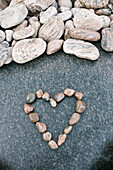 Heart shape made of rocks