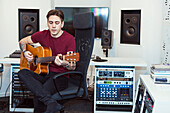 Young man playing guitar