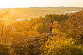 Man looking at sunset