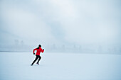 Woman jogging at winter