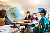 Globe in classroom