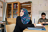 Teenage girl in classroom