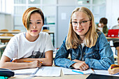 Teenage girls in classroom