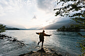 Woman at lake