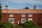 Ansicht eines Holzhauses