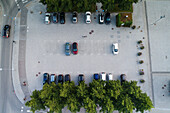 Aerial view of car parking