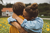 Female couple hugging