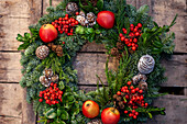 View of Christmas wreath