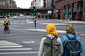 Female friends walking together