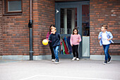 Children playing on school yard