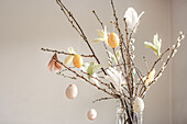 Twigs with hanging Easter eggs