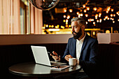 Businessman in cafe