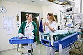 Two nurses working in hospital