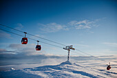 Ski lift at sunny day
