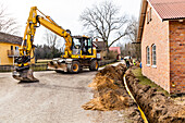 Earth mover on road