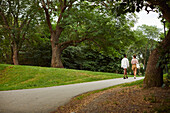 Women walking in park