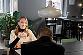 Woman talking in the office