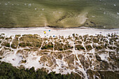 High angle view of sandy beach