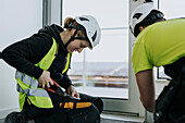 Workers at construction site