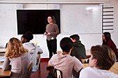 Female teacher in classroom