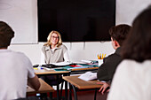 Female teacher in classroom