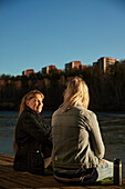 Women relaxing outside