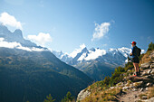 Man hiking in mountains