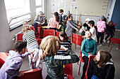 Children interacting at school