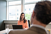 Smiling businesswoman in office