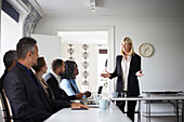 Woman having presentation at business meeting