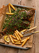 Herb plaice with french fries