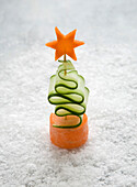 Carrot and cucumber Christmas trees