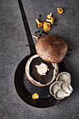 Portobello, chanterelles and oyster mushrooms