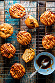 Apple and spelt muffins with maple glaze