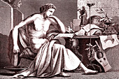 Aristotle as a young man, illustration