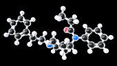 Fentanyl, molecular model