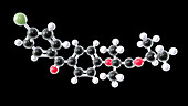 Fenofibrate drug, molecular model