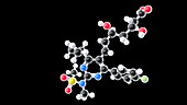 Rosuvastatin drug, molecular model
