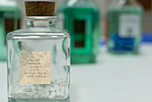 Morphine pills in antique bottle