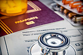 Healthcare and travelling abroad, conceptual image