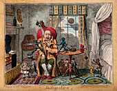 Indigestion, 19th-century caricature
