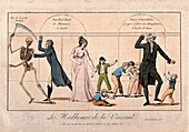 The misfortunes of the vaccine, 19th century illustration