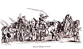 Travelling bohemians, 19th century illustration