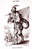 Travelling bohemians, 19th century illustration
