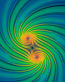 Binary rotation abstract illustration