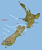 Winds in New Zealand, illustration