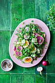 Green radish egg salad
